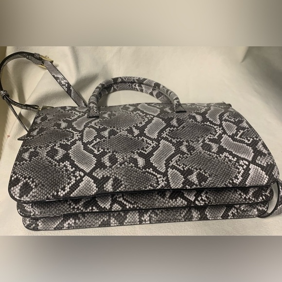 Antonio Melani Snakeskin Leather Briefcase Portfolio Laptop Case Bag Attache - Picture 6 of 12